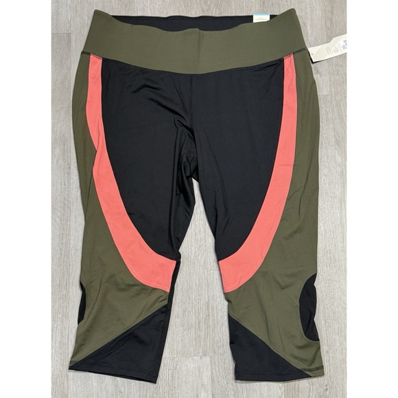 Lane Bryant Pants - Livi Lane Bryant Athletic Leggings Wicking Capri Black Green Size 22/24 NWT